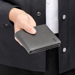 Portefeuille publicitaire porte-monnaie avec flap Double B Saffiano Hugo Boss