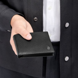 Portefeuille publicitaire avec flap Double B Saffiano Hugo Boss