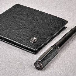 Stylo publicitaire roller Double B Saffiano Hugo Boss