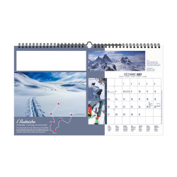 Calendrier personnalisé fabriqué en France 13 feuillets Randonnée du monde grand format