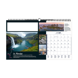 Calendrier personnalisé fabriqué en France 13 feuillets Randonnée du monde grand format