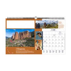 Calendrier personnalisé fabriqué en France 13 feuillets Randonnée du monde grand format