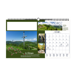 Calendrier personnalisé fabriqué en France 13 feuillets Randonnée du monde grand format