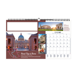 Calendrier personnalisé fabriqué en France 13 feuillets Randonnée du monde petit format