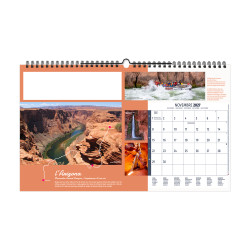 Calendrier personnalisé fabriqué en France 13 feuillets Randonnée du monde petit format