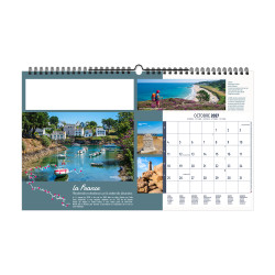 Calendrier personnalisé fabriqué en France 13 feuillets Randonnée du monde petit format