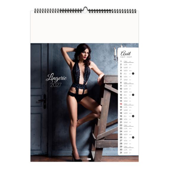 Calendrier personnalisable fabriqué en France 13 feuillets Lingerie