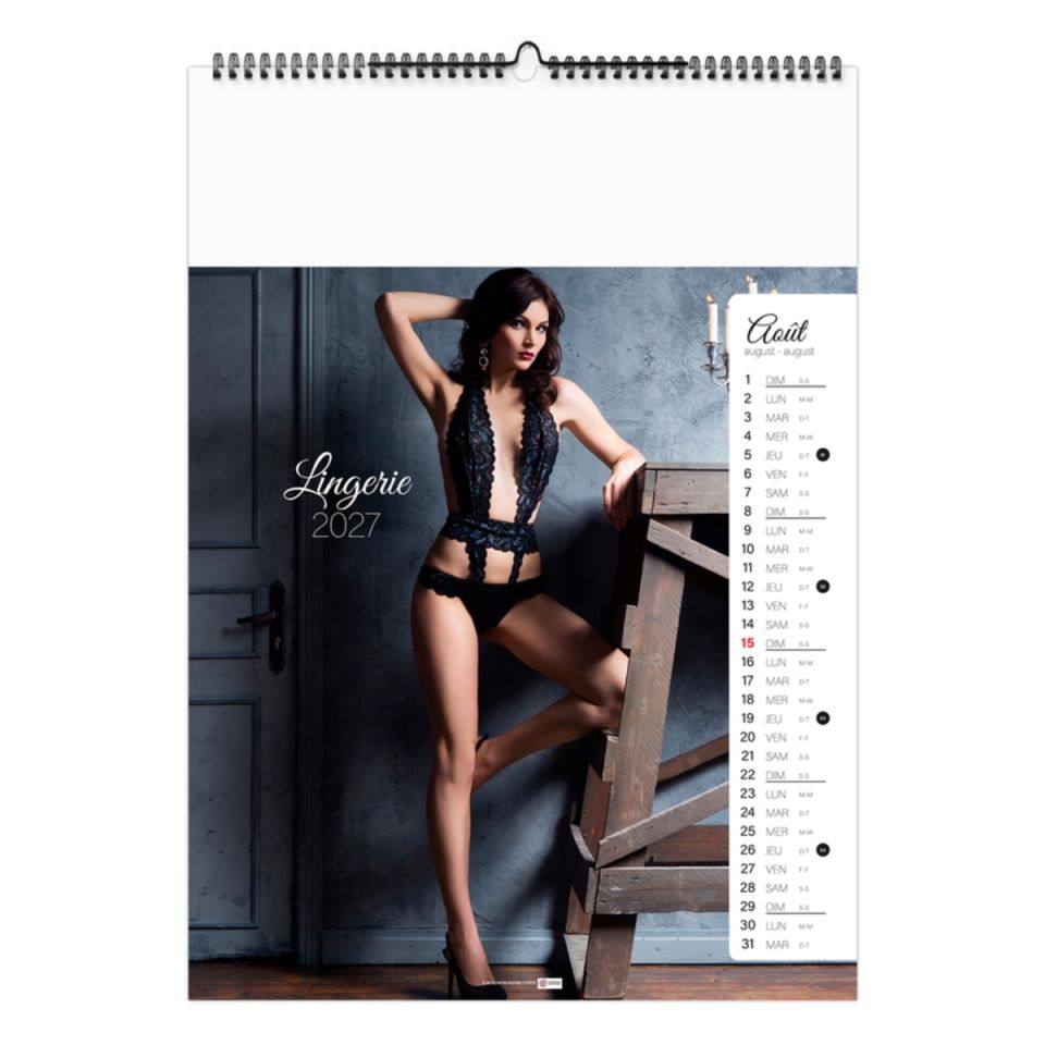 Calendrier personnalisable fabriqué en France 13 feuillets Lingerie