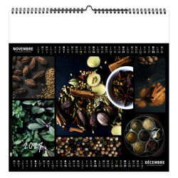 Calendrier 7 feuillets publicitaire fabriqué en France Aromates et Compagnie Petit format