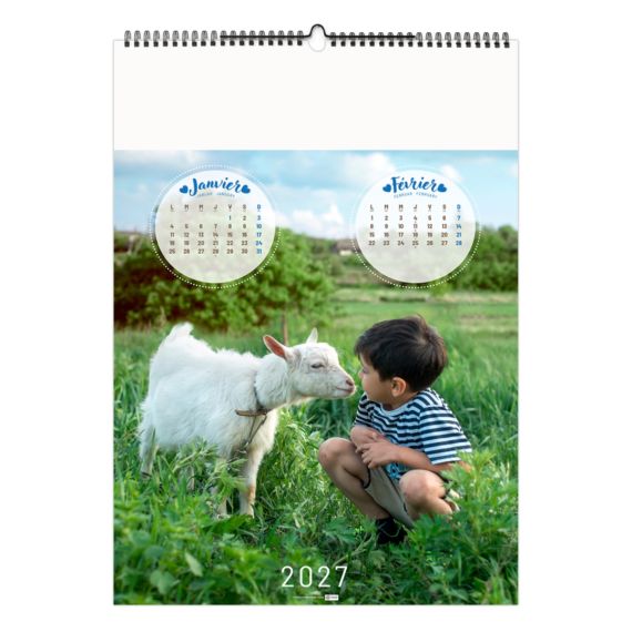 Calendrier publicitaire fabriqué en France 6 et 7 feuillets Les P'tits Explorateurs grand format
