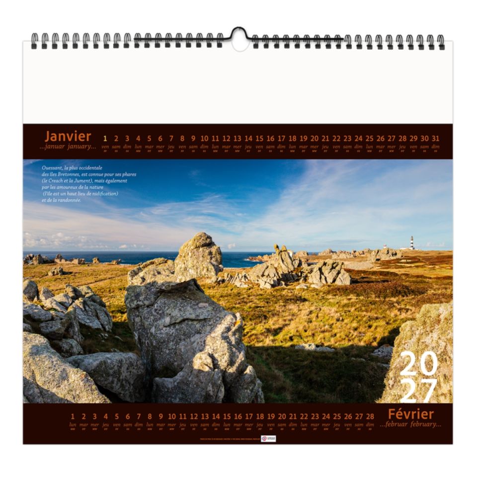 Calendrier personnalisable fabriqué en France 7 feuillets Bretagne petit format