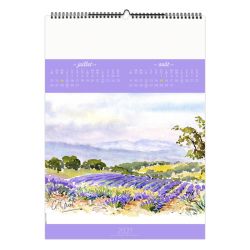 Calendrier publicitaire fabriqué en France 7 feuillets Aquarelles grand format