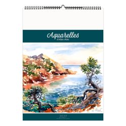 Calendrier publicitaire fabriqué en France 7 feuillets Aquarelles grand format
