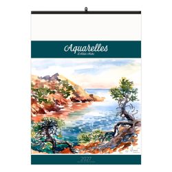 Calendrier publicitaire fabriqué en France 7 feuillets Aquarelles grand format