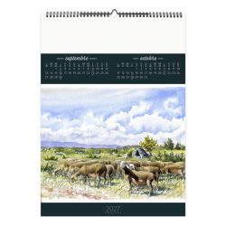 Calendrier publicitaire fabriqué en France 7 feuillets Aquarelles grand format