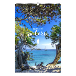 Calendrier publicitaire fabriqué en France 7 feuillets Bienvenue en Corse grand format