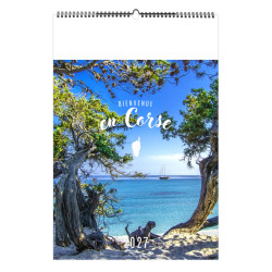 Calendrier publicitaire fabriqué en France 7 feuillets Bienvenue en Corse grand format