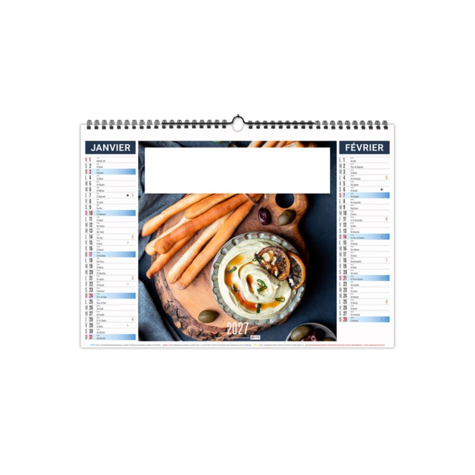 Calendrier économique publicitaire fabriqué en France 6 feuillets Recettes