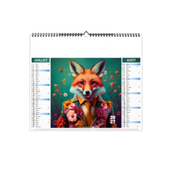 Calendrier économique publicitaire fabriqué en France 6 feuillets Fresques