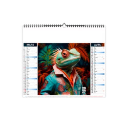 Calendrier économique publicitaire fabriqué en France 6 feuillets Fresques