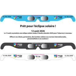 Lunettes publicitaires pour éclipse solaire personnalisables norme CE Fabriquée en Europe