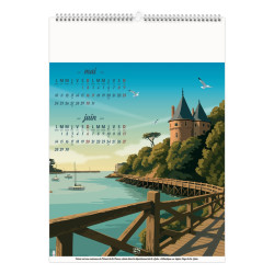 Calendrier économique publicitaire fabriqué en France 6 feuillets Néo Rétro