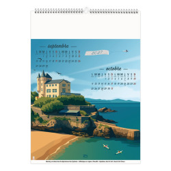 Calendrier économique publicitaire fabriqué en France 6 feuillets Néo Rétro