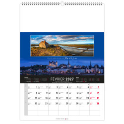 Calendrier publicitaire fabriqué en France Mural 12 feuillets Étandu