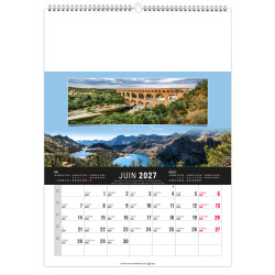 Calendrier publicitaire fabriqué en France Mural 12 feuillets Étandu