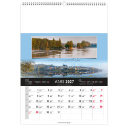 Calendrier publicitaire fabriqué en France Mural 12 feuillets Étandu