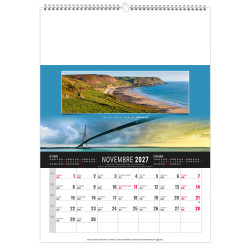 Calendrier publicitaire fabriqué en France Mural 12 feuillets Étandu