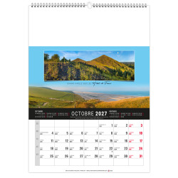 Calendrier publicitaire fabriqué en France Mural 12 feuillets Étandu