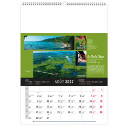 Calendrier publicitaire Mural 12 feuillets Monde