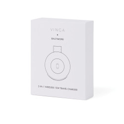 Chargeur publicitaire de voyage sans fil 2-en-1 15W VINGA Baltimore RCS