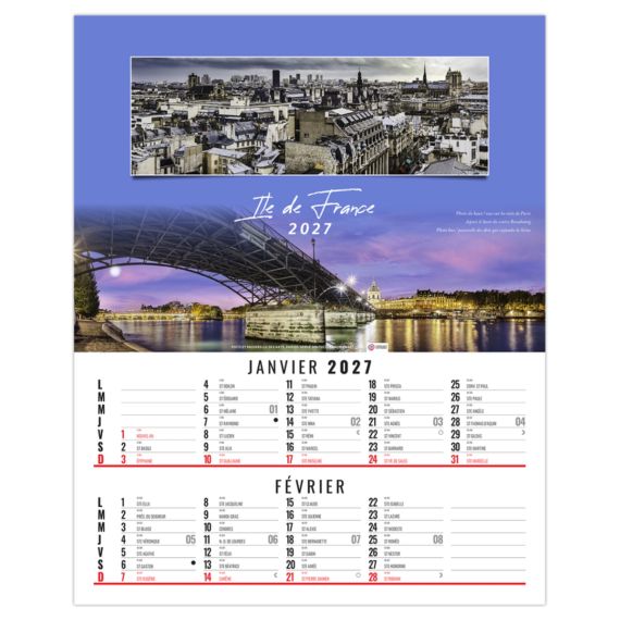 Calendrier personnalisable 6 feuillets En France