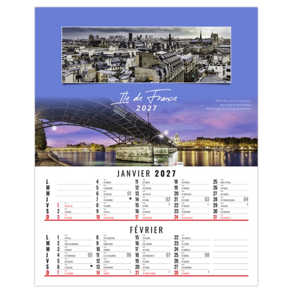 Calendrier personnalisable 6 feuillets En France