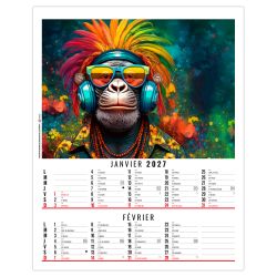 Calendrier personnalisable fabriqué en France 6 feuillets Zoé