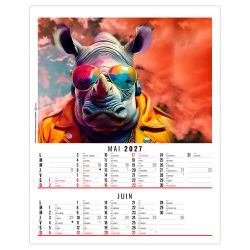 Calendrier personnalisable fabriqué en France 6 feuillets Zoé
