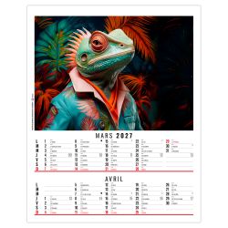 Calendrier personnalisable fabriqué en France 6 feuillets Zoé