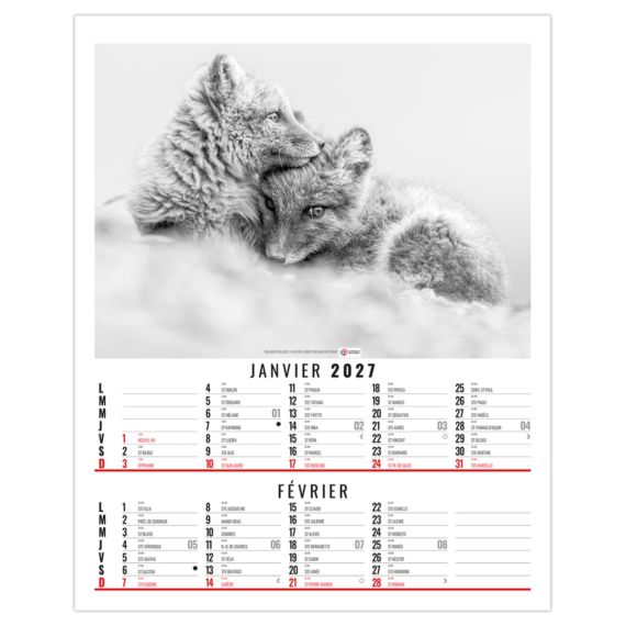 Calendrier personnalisable fabriqué en France 6 feuillets Anna