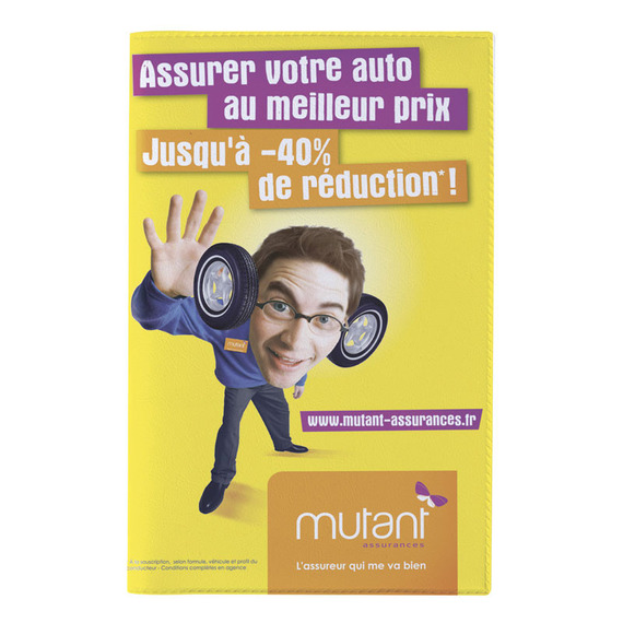 Porte carte grise publicitaire 3 volets