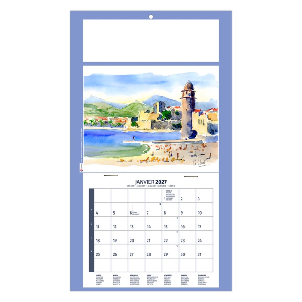 Calendrier personnalisable fabriqué en France 1 Vue Émilie