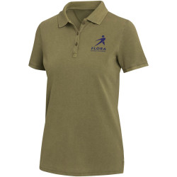 Polo publicitaire délavé pour femme Calgary de 200 g/m2