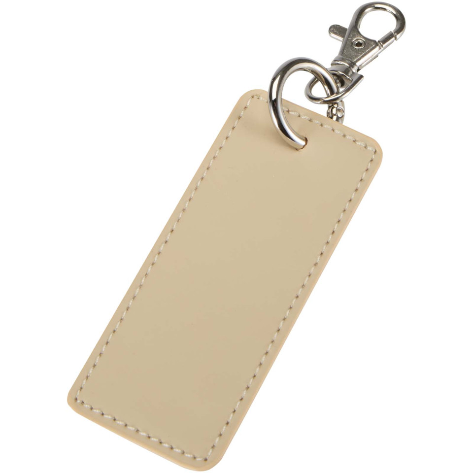 Porte-clés publicitaire rectangulaire à breloques en matériaux recyclés certifié GRS Resi Plus