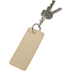 Porte-clés publicitaire rectangulaire à breloques en matériaux recyclés certifié GRS Resi Plus