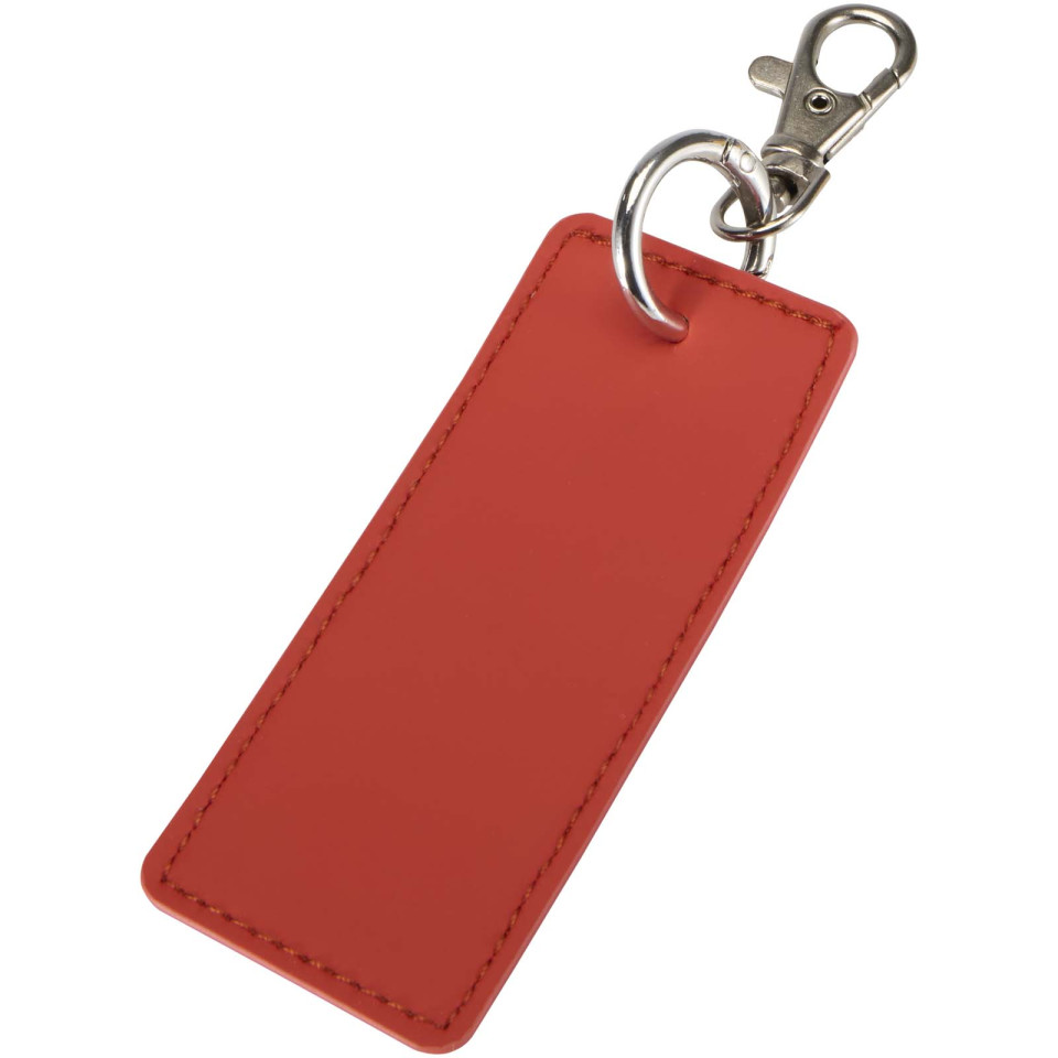 Porte-clés publicitaire rectangulaire à breloques en matériaux recyclés certifié GRS Resi Plus