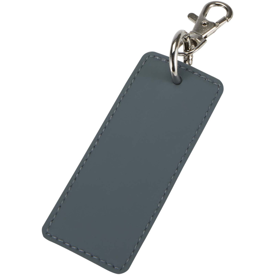 Porte-clés publicitaire rectangulaire à breloques en matériaux recyclés certifié GRS Resi Plus