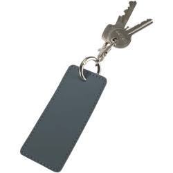 Porte-clés publicitaire rectangulaire à breloques en matériaux recyclés certifié GRS Resi Plus