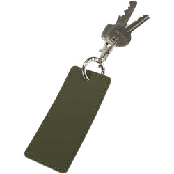 Porte-clés publicitaire rectangulaire à breloques en matériaux recyclés certifié GRS Resi Plus