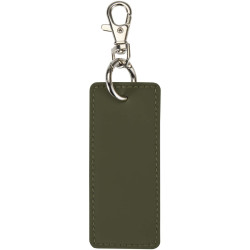 Porte-clés publicitaire rectangulaire à breloques en matériaux recyclés certifié GRS Resi Plus